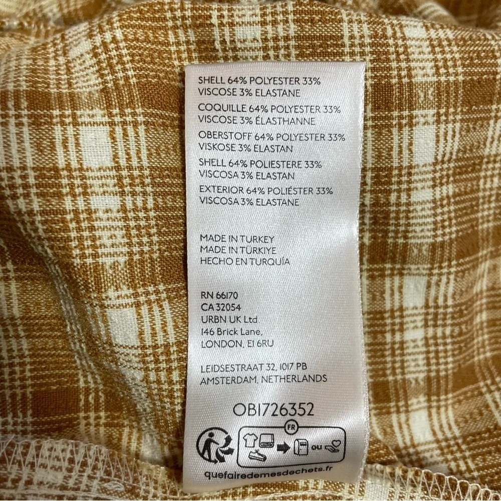 New Free People Plaid Yellow Kaia Jumpsuit Size XS